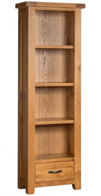 Product photograph of Oakland Oak Narrow Bookcase from Choice Furniture Superstore