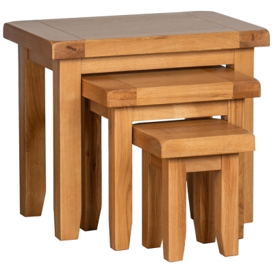 Product photograph of Somer Oak Nest Of 3 Tables from Choice Furniture Superstore