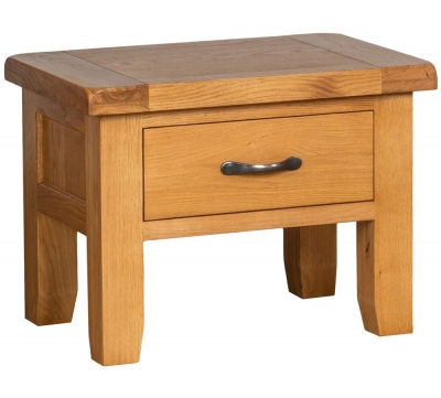 Product photograph of Oakland Oak Side Table With Drawer from Choice Furniture Superstore