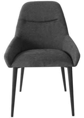 Claflin Dark Grey Velvet Fabric Dining Chair Sold In Pairs