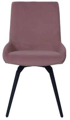 Product photograph of Malcom Dusky Pink Velvet Fabric Swivel Dining Chair Sold In Pairs from Choice Furniture Superstore