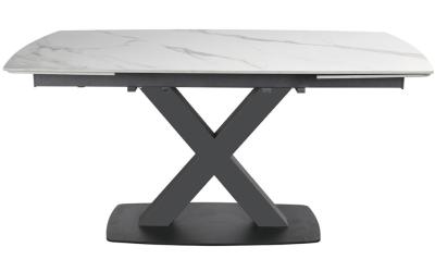 Product photograph of Vernal White Sintered Stone 6-8 Seater Extending Dining Table from Choice Furniture Superstore