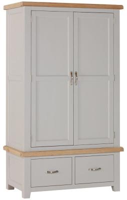 Product photograph of Wilmont Painted 2 Door Double Wardrobe - Comes In Moon Grey Painted White Painted And Ivory Painted Options from Choice Furniture Superstore
