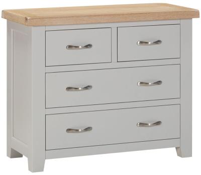 Product photograph of Wilmont Moon Grey Painted 2 2 Drawer Chest from Choice Furniture Superstore