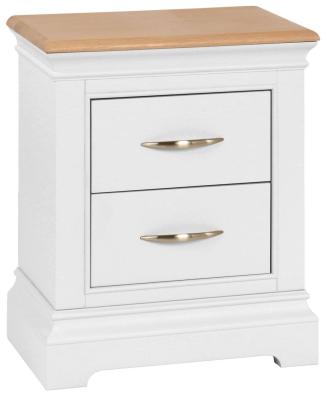 Annecy Bluestar White Painted 2 Drawer Bedside Cabinet