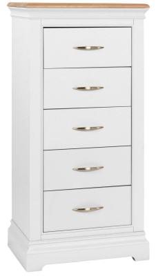 Product photograph of Annecy Bluestar White Painted 5 Drawer Wellington Chest from Choice Furniture Superstore