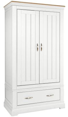 Annecy White Painted 2 Door Combi Wardrobe