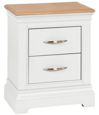 Annecy White Painted 2 Drawer Bedside Cabinet