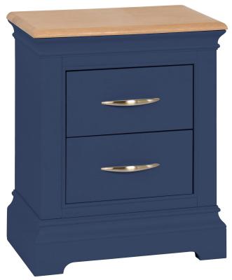 Annecy Electric Blue Painted 2 Drawer Bedside Cabinet