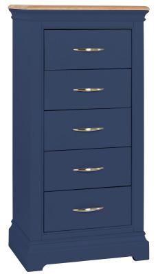 Annecy Electric Blue Painted 5 Drawer Wellington Chest