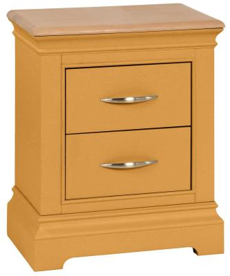 Annecy Orange Mustard Painted 2 Drawer Bedside Cabinet