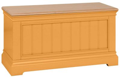 Annecy Orange Mustard Painted Blanket Box