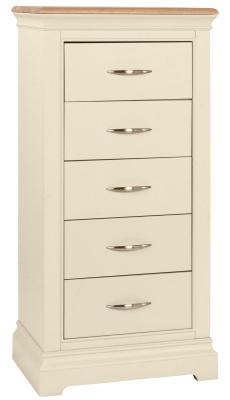 Annecy Ivory Painted 5 Drawer Wellington Chest