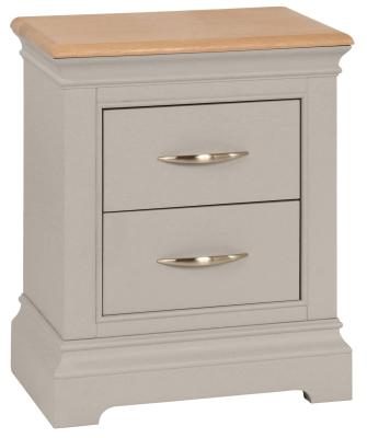 Product photograph of Annecy Moon Grey Painted 2 Drawer Bedside Cabinet from Choice Furniture Superstore