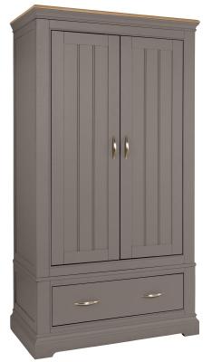 Annecy Warm Grey Painted 2 Door Combi Wardrobe