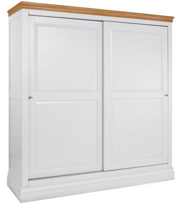 Product photograph of Versailles Bluestar White Painted 2 Door Sliding Wardrobe from Choice Furniture Superstore