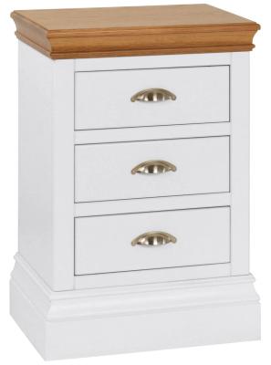 Versailles Bluestar White Painted 3 Drawer Bedside Cabinet