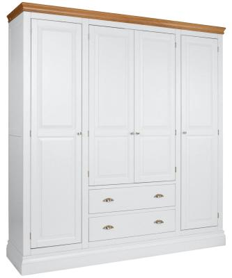 Versailles Bluestar White Painted 4 Door Combi Wardrobe