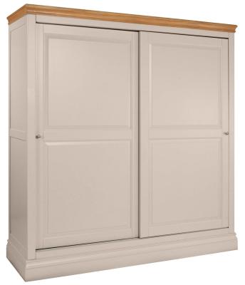 Versailles Cobblestone Grey Painted 2 Door Sliding Wardrobe