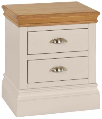 Versailles Cobblestone Grey Painted 2 Drawer Bedside Cabinet