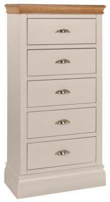 Versailles Cobblestone Grey Painted 5 Drawer Wellington Chest