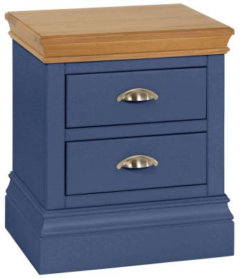 Versailles Electric Blue Painted 2 Drawer Bedside Cabinet