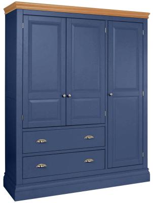 Product photograph of Versailles Electric Blue Painted 3 Door Triple Wardrobe from Choice Furniture Superstore