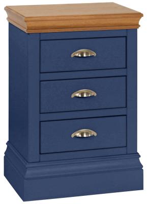 Versailles Electric Blue Painted 3 Drawer Bedside Cabinet