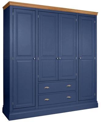 Versailles Electric Blue Painted 4 Door Combi Wardrobe