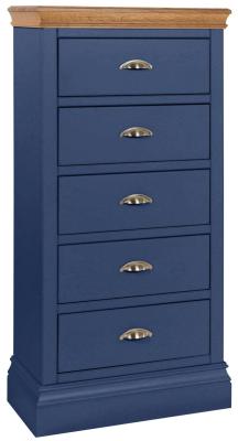 Versailles Electric Blue Painted 5 Drawer Wellington Chest