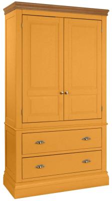 Versailles Orange Mustard Painted 2 Door Combi Wardrobe