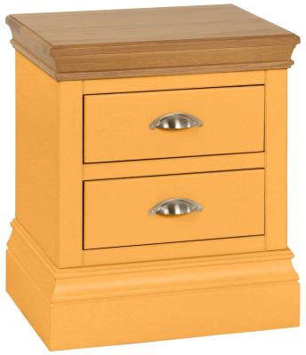 Versailles Orange Mustard Painted 2 Drawer Bedside Cabinet