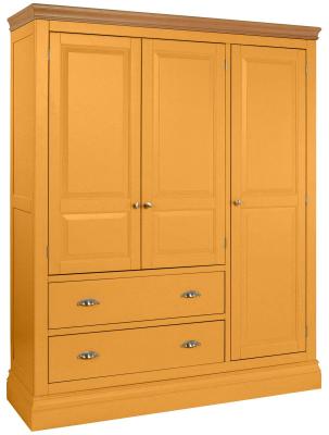 Product photograph of Versailles Orange Mustard Painted 3 Door Triple Wardrobe from Choice Furniture Superstore