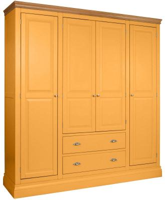 Versailles Orange Mustard Painted 4 Door Combi Wardrobe