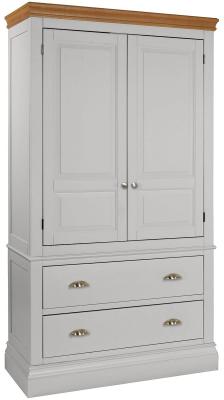 Product photograph of Versailles Moon Grey Painted 2 Door Combi Wardrobe from Choice Furniture Superstore