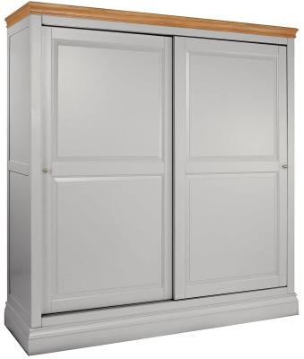 Product photograph of Versailles Moon Grey Painted 2 Door Sliding Wardrobe from Choice Furniture Superstore