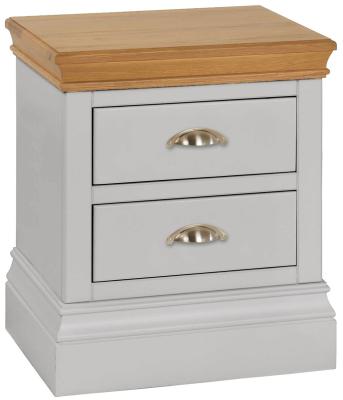 Versailles Moon Grey Painted 2 Drawer Bedside Cabinet