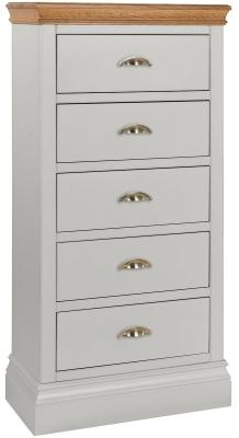 Versailles Moon Grey Painted 5 Drawer Wellington Chest