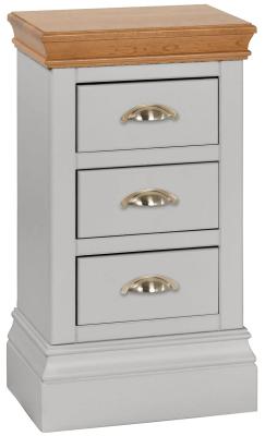 Versailles Moon Grey Painted Compact Bedside Cabinet