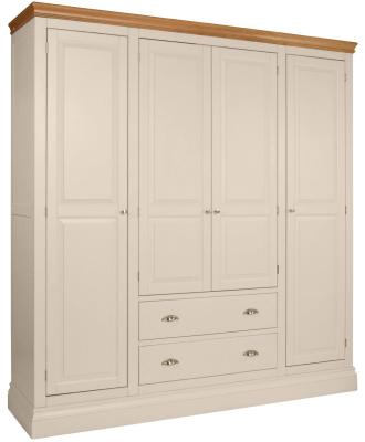 Versailles Old Lace Painted 4 Door Combi Wardrobe