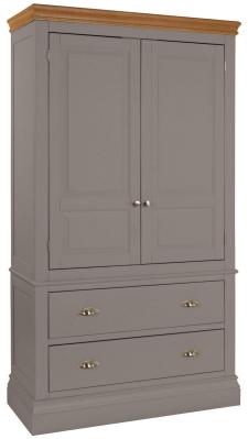 Versailles Warm Grey Painted 2 Door Combi Wardrobe