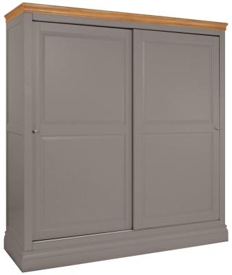 Product photograph of Versailles Warm Grey Painted 2 Door Sliding Wardrobe from Choice Furniture Superstore