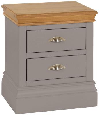Versailles Warm Grey Painted 2 Drawer Bedside Cabinet