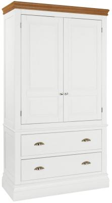 Versailles White Painted 2 Door Combi Wardrobe