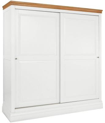 Product photograph of Versailles White Painted 2 Door Sliding Wardrobe from Choice Furniture Superstore