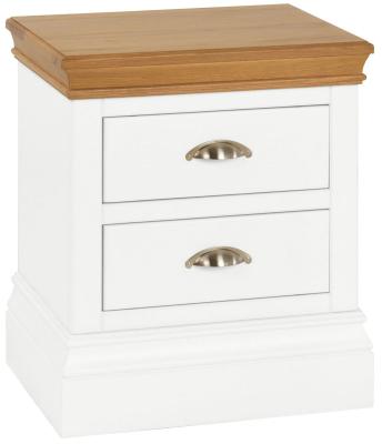 Product photograph of Versailles White Painted 2 Drawer Bedside Cabinet from Choice Furniture Superstore