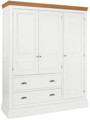 Product photograph of Versailles White Painted 3 Door Triple Wardrobe from Choice Furniture Superstore