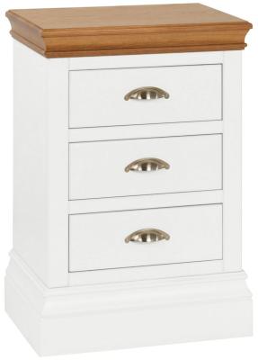 Versailles White Painted 3 Drawer Bedside Cabinet