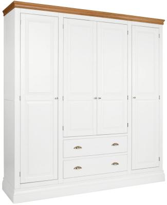 Versailles White Painted 4 Door Combi Wardrobe