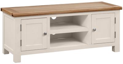 Lundy Cobblestone Grey Painted 120cm Large Tv Unit